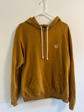 Big Bud Press Mustard Crewneck Hoodie with Drawstring